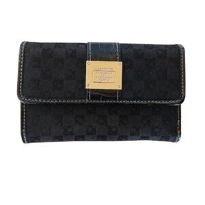 Black Trifold Monogram Wallet
